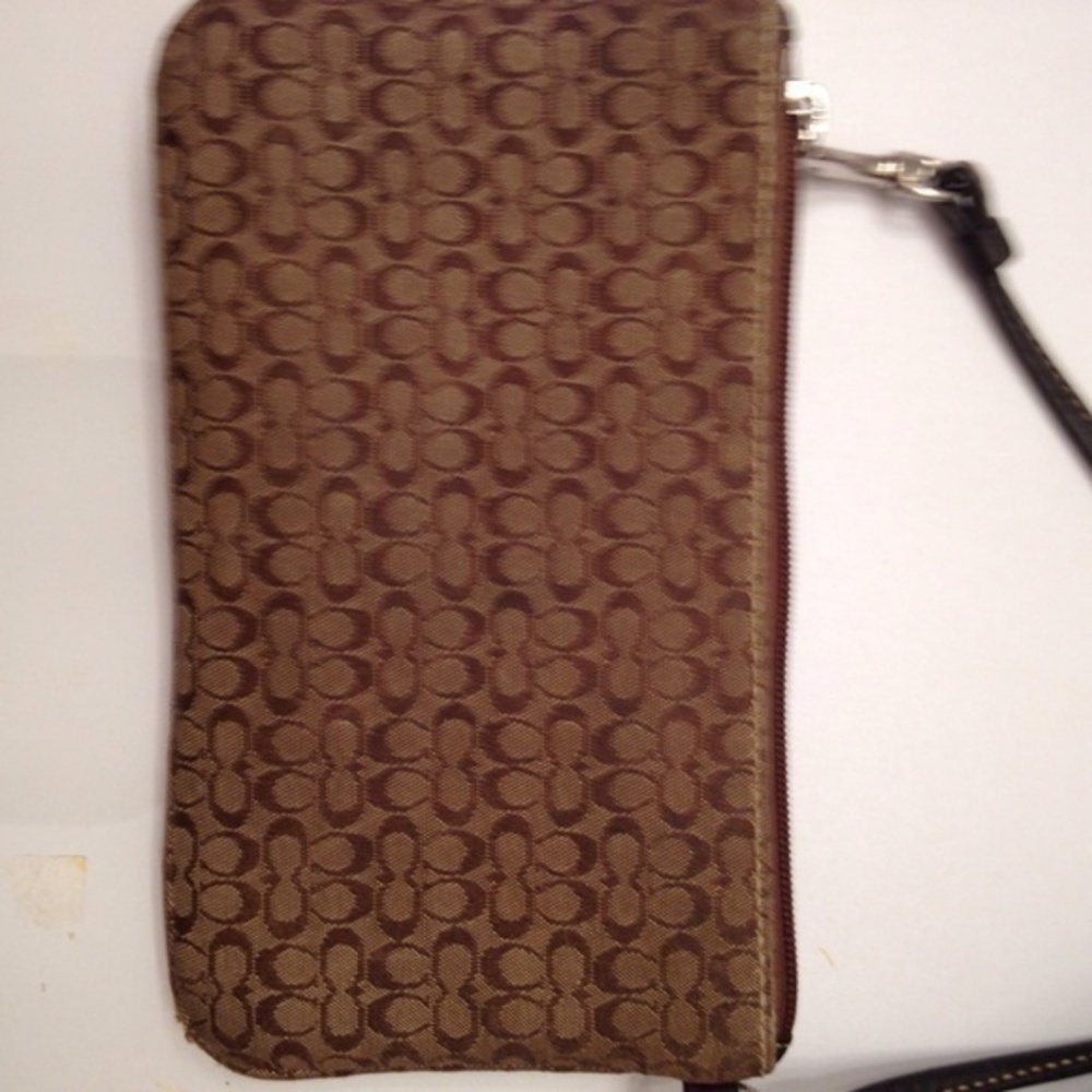 COACH SIG C vintage y2k brown wristlet clutch wallet soho - Picture 2 of 6